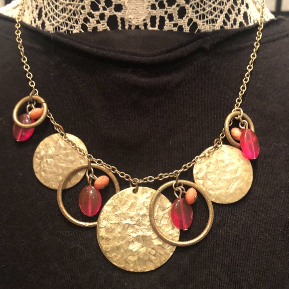 NY & Company Pink and Gold Necklace - Picture 2 of 4